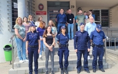 Pożegnanie Konrada Żelazko przez funkcjonariuszy KMP Gdańsk