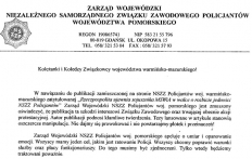 Oświadczenie ZWNSZZ Policjant&oacute;w woj. pomorskiego